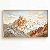 Majestic Mountain Peak Relief | Large Handmade 3D Textured Canvas Art for Contemporary Statement Wall Decor