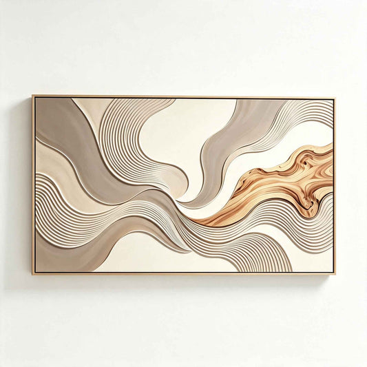 Fluid Motion Minimalist Relief | Handmade 3D Textured Wall Art for Modern Home & Zen Interior Decor#TX260010