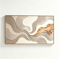 Fluid Motion Minimalist Relief | Handmade 3D Textured Wall Art for Modern Home & Zen Interior Decor#TX260010