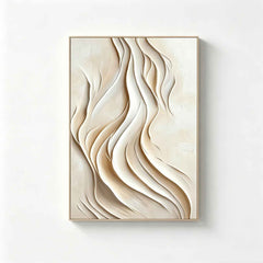 3D Ocean Waves Textured Wall Art Large Wabi-Sabi Wall Art Minimalist Painting on Canvas Fashion Plaster Wall Art Modern Living Room Decor