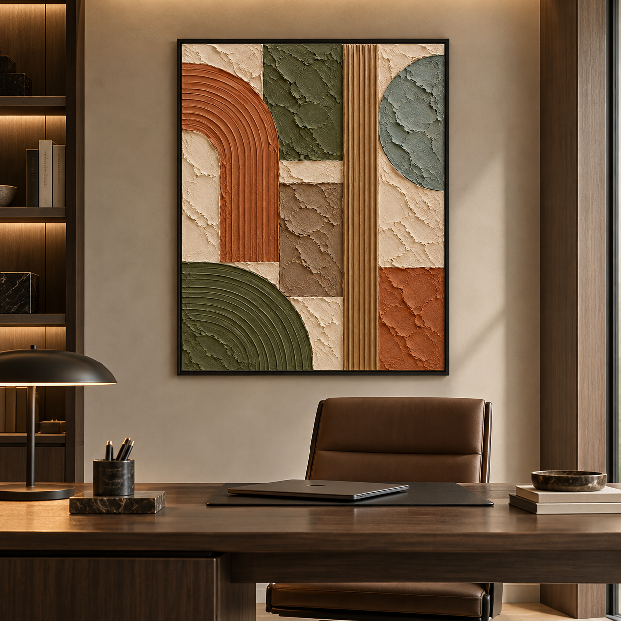 Large Vertical 3D Textured Cream Canvas Wall Art – Hand-Painted White Palm Leaf Plaster Relief Oil Painting, Modern Wabi-Sabi Botanical Impasto Artwork for Entryway & Bedroom Decor TEXVAS | Textured Canvas Art