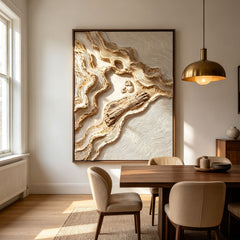 Arid Horizon | Handmade 3D Textured Desert Landscape Art, Large Abstract Gobi Relief for Contemporary Earthy Home Decor#TX26007