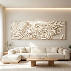 Deep Ocean Swirl Relief | Large Handmade 3D Textured Canvas Art for Modern Ho#TX260005