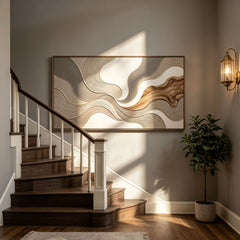 Fluid Motion Minimalist Relief | Handmade 3D Textured Wall Art for Modern Home & Zen Interior Decor#TX260010
