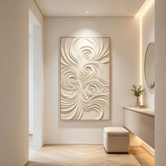 Deep Ocean Swirl Relief | Large Handmade 3D Textured Canvas Art for Modern Ho#TX260005