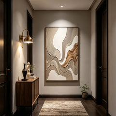 Fluid Motion Minimalist Relief | Handmade 3D Textured Wall Art for Modern Home & Zen Interior Decor#TX260010