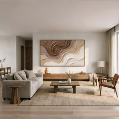 Large Neutral Textured Wall Art, Abstract Beige Cream Canvas Painting, Organic Modern Wall Decor, Minimalist Living Room Decor, Impasto Sand Palette
