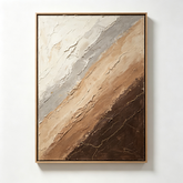 "Earthy Strata" – Modern Neutral Abstract Textured Heavy Impasto Canvas Art (Framed Earth-Tone Wall Decor)
