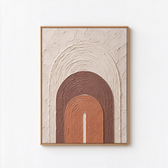 Minimalist Arch Textured Wall Art – Terracotta & Beige Modern Impasto Canvas Art for Living Room, Wabi-Sabi Boho Wall Decor TEXVAS | Textured Canvas Art