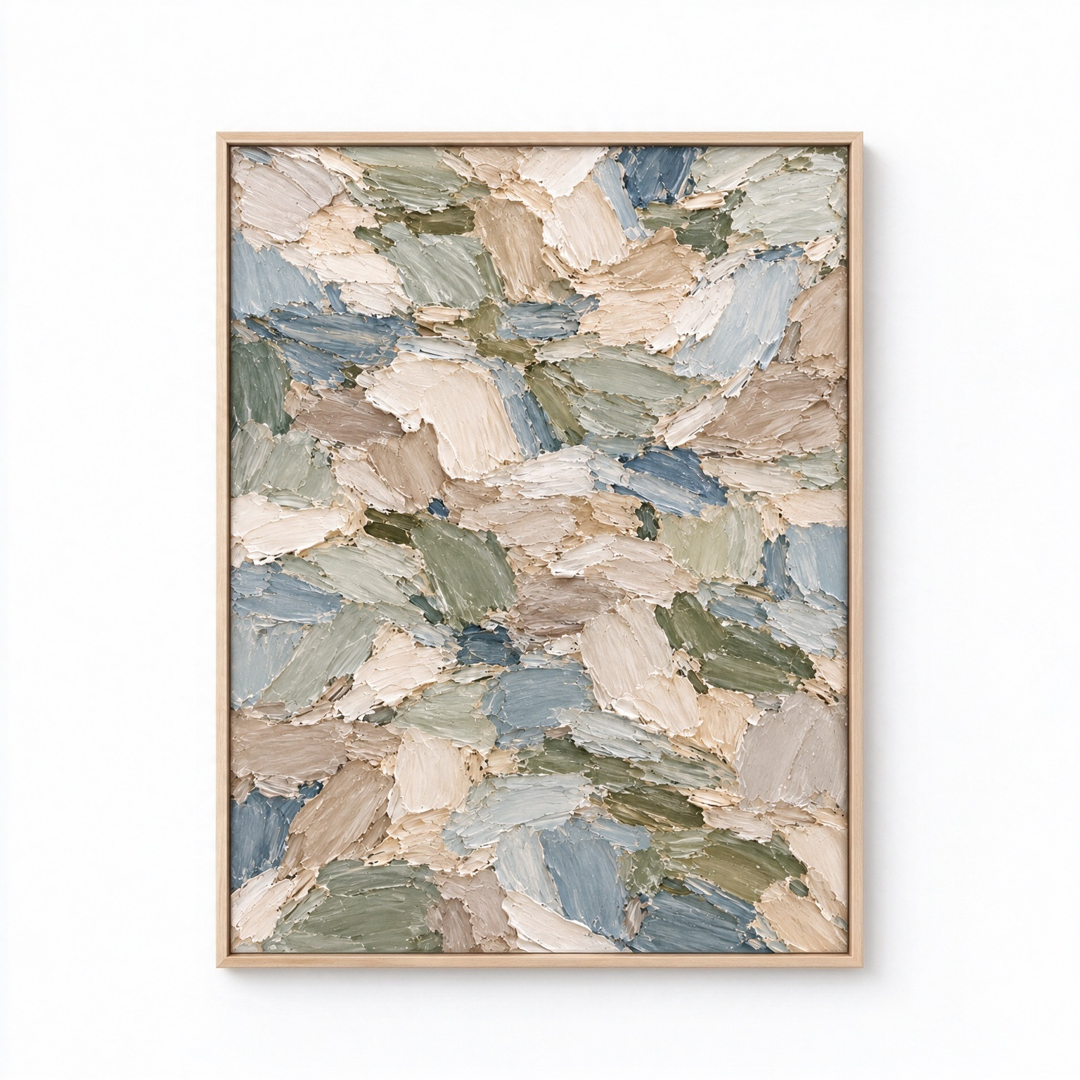 Large Vertical 3D Textured Canvas Wall Art – Hand-Painted Sage Green & Coastal Blue Mosaic Plaster Oil Painting, Modern Abstract Palette Knife Heavy Impasto Art for Entryway & Bedroom Decor TEXVAS | Textured Canvas Art