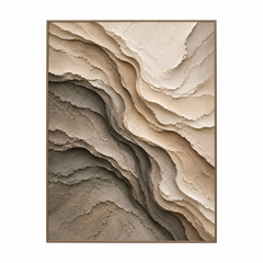 Large 3D Textured Abstract Canvas Wall Art – Hand-Painted Wabi-Sabi Impasto Oil Painting, Modern Neutral Wave Textured Painting for Living Room, Bedroom & Office Decor TEXVAS | Textured Canvas Art