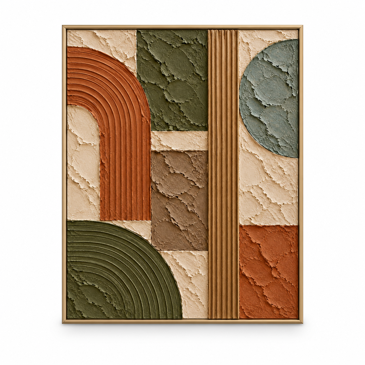 Large Vertical 3D Textured Cream Canvas Wall Art – Hand-Painted White Palm Leaf Plaster Relief Oil Painting, Modern Wabi-Sabi Botanical Impasto Artwork for Entryway & Bedroom Decor TEXVAS | Textured Canvas Art