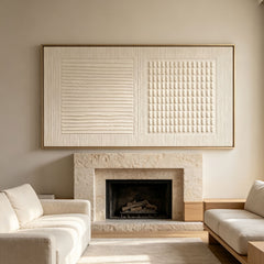 [Wabi-Sabi Horizon] Textured Relief Art Painting — Zen Series | Frosted Resonance | Modern Minimalist Wall Decor