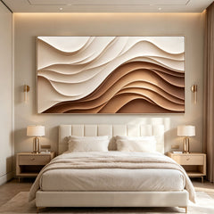 [Desert Serenity] Layered Relief Art Painting — Organic Earth Tone Series | Dune Echoes | Contemporary Minimalist Wall Decor