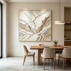 [Earth’s Fracture] Abstract Textured Relief Painting — Raw Nature Series | Glacial Rift | Contemporary Sculptural Wall Art