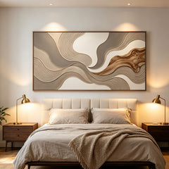 Fluid Motion Minimalist Relief | Handmade 3D Textured Wall Art for Modern Home & Zen Interior Decor#TX260010