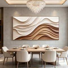 [Desert Serenity] Layered Relief Art Painting — Organic Earth Tone Series | Dune Echoes | Contemporary Minimalist Wall Decor