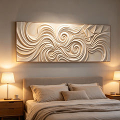 Deep Ocean Swirl Relief | Large Handmade 3D Textured Canvas Art for Modern Ho#TX260005