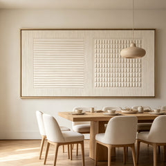 [Wabi-Sabi Horizon] Textured Relief Art Painting — Zen Series | Frosted Resonance | Modern Minimalist Wall Decor