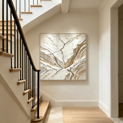 [Earth’s Fracture] Abstract Textured Relief Painting — Raw Nature Series | Glacial Rift | Contemporary Sculptural Wall Art