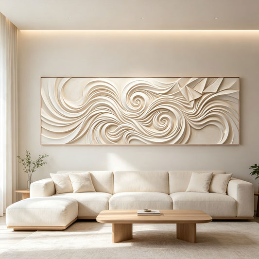 Deep Ocean Swirl Relief | Large Handmade 3D Textured Canvas Art for Modern Ho#TX260005
