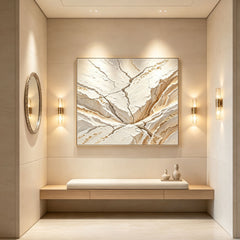 [Earth’s Fracture] Abstract Textured Relief Painting — Raw Nature Series | Glacial Rift | Contemporary Sculptural Wall Art