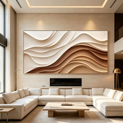 [Desert Serenity] Layered Relief Art Painting — Organic Earth Tone Series | Dune Echoes | Contemporary Minimalist Wall Decor