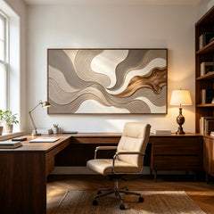Fluid Motion Minimalist Relief | Handmade 3D Textured Wall Art for Modern Home & Zen Interior Decor#TX260010