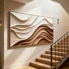[Desert Serenity] Layered Relief Art Painting — Organic Earth Tone Series | Dune Echoes | Contemporary Minimalist Wall Decor