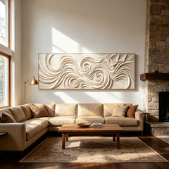 Deep Ocean Swirl Relief | Large Handmade 3D Textured Canvas Art for Modern Ho#TX260005
