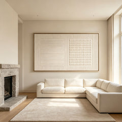 [Wabi-Sabi Horizon] Textured Relief Art Painting — Zen Series | Frosted Resonance | Modern Minimalist Wall Decor