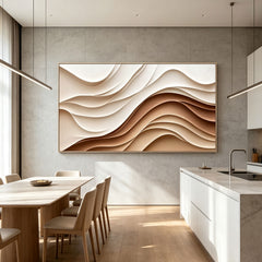 [Desert Serenity] Layered Relief Art Painting — Organic Earth Tone Series | Dune Echoes | Contemporary Minimalist Wall Decor