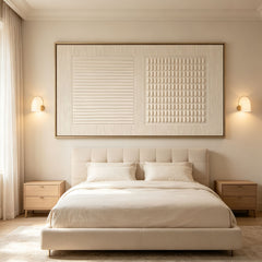 [Wabi-Sabi Horizon] Textured Relief Art Painting — Zen Series | Frosted Resonance | Modern Minimalist Wall Decor