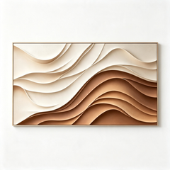 [Desert Serenity] Layered Relief Art Painting — Organic Earth Tone Series | Dune Echoes | Contemporary Minimalist Wall Decor