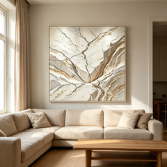 [Earth’s Fracture] Abstract Textured Relief Painting — Raw Nature Series | Glacial Rift | Contemporary Sculptural Wall Art