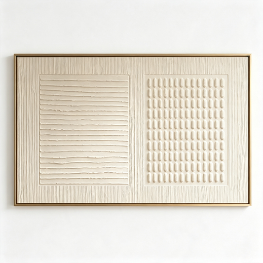 [Wabi-Sabi Horizon] Textured Relief Art Painting — Zen Series | Frosted Resonance | Modern Minimalist Wall Decor
