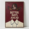 "Better Days Ahead" Textured Cowboy Wall Art – Framed Heavy Impasto Oil Painting